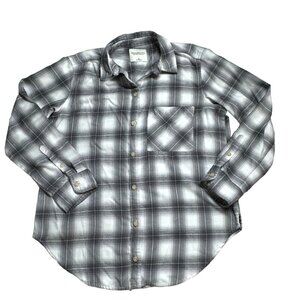 Abercrombie & Fitch Mens Soft A&F Collection Plaid Button-Up Shirt M Gray Black
